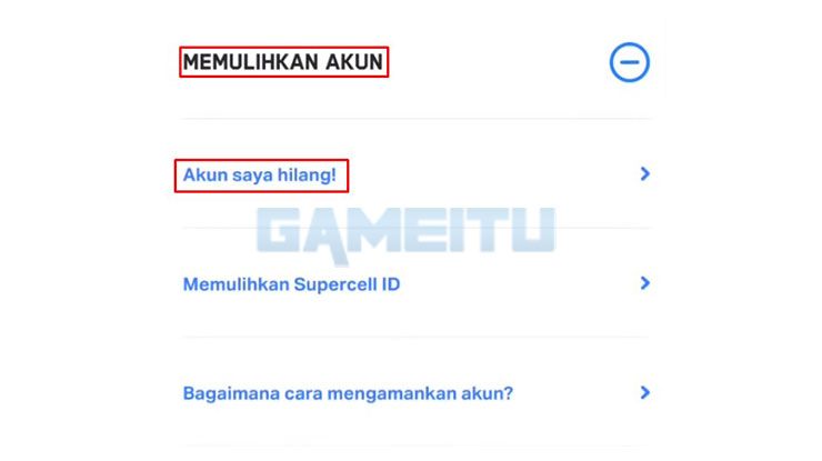 Klik Memulihkan Akun