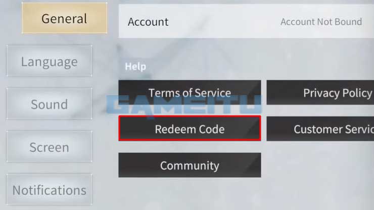 Pilih Redeem Code