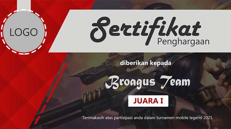 Contoh Mentahan Sertifikat Mobile Legends Kosong