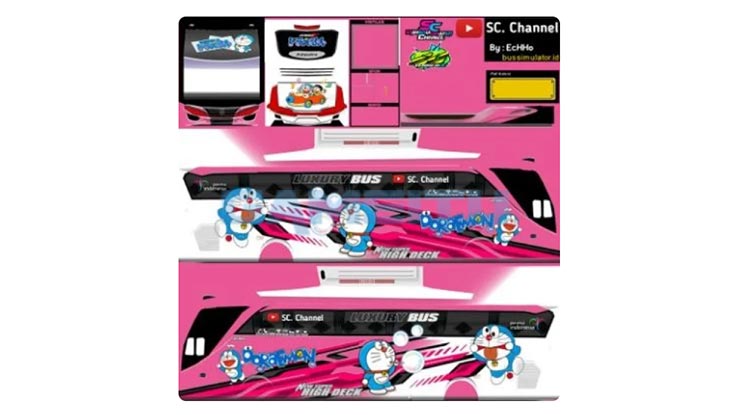 Livery Bus Doraemon Zombie Pink Warna Lain 1