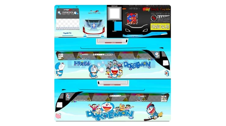 Livery Bus Doraemon Zombie Pink Warna Lain 3