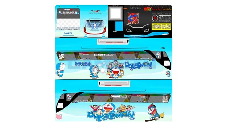 Livery Bus Doraemon Zombie Pink Warna Lain 4