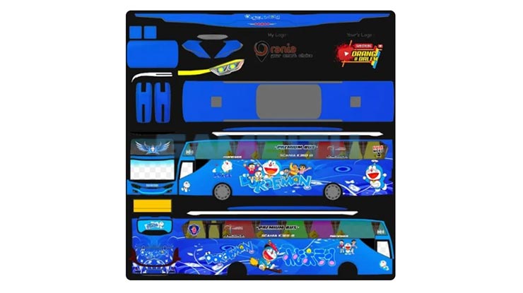 Livery Bus Doraemon Zombie Pink Warna Lain 5