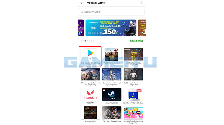 Pilih Produk Voucher Google Play