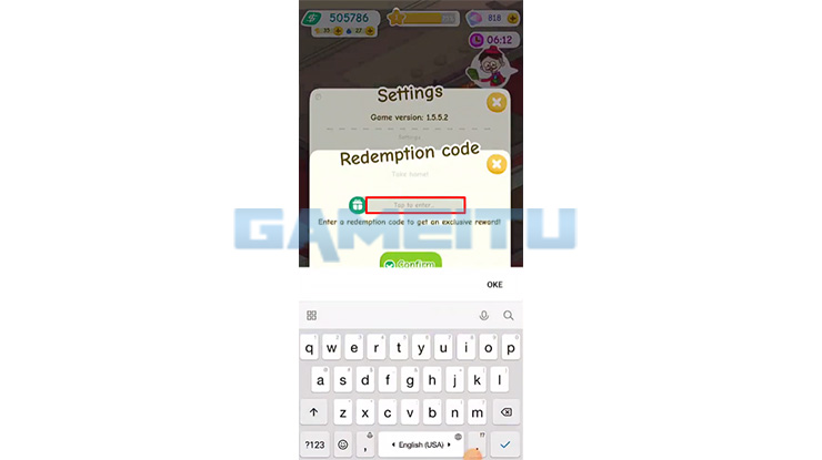 Masukkan Redemption Code