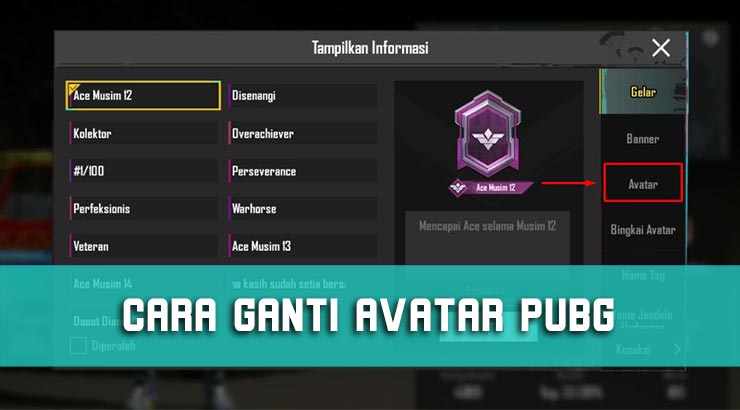 Cara Ganti Avatar PUBG