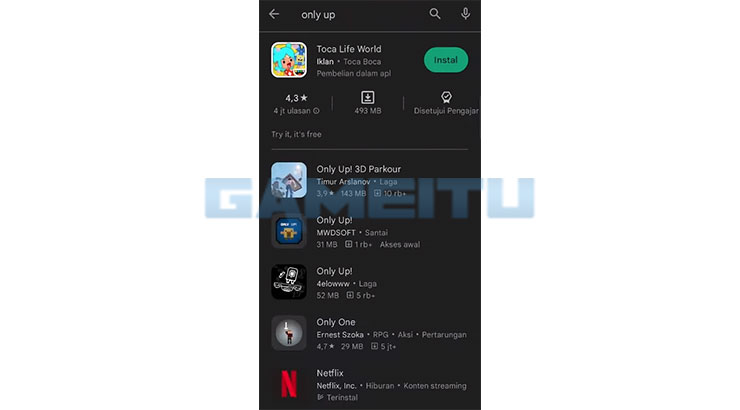 Only Tidak Ada di Play Store