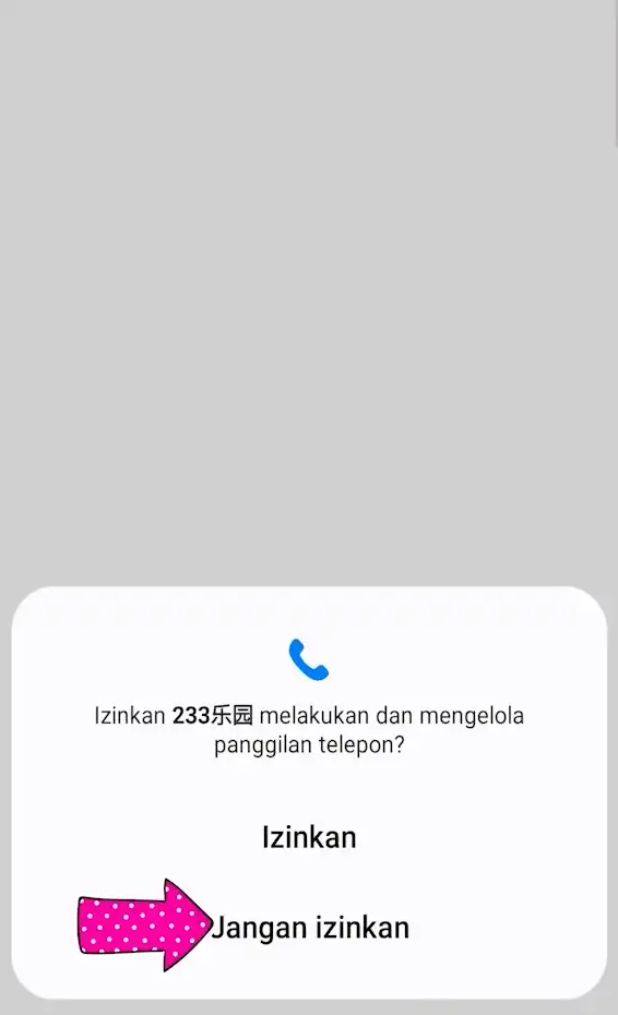 Pilih Jangan Izinkan